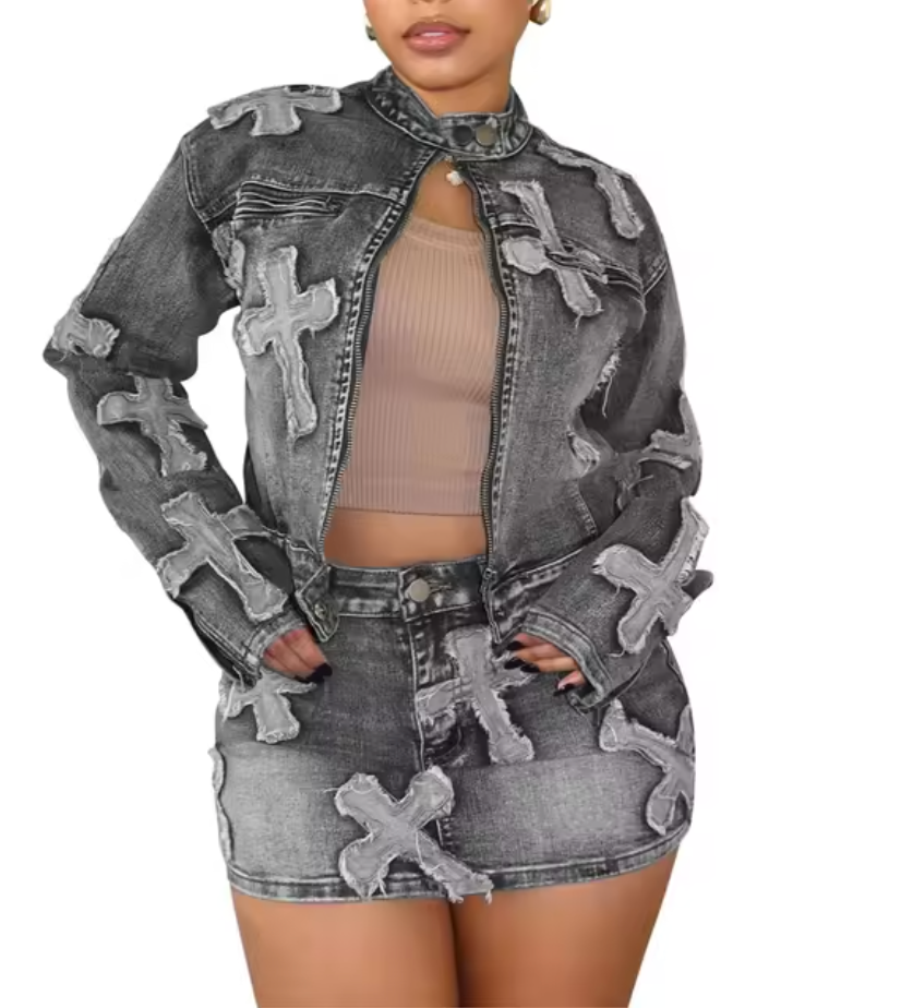 Yaira | Cross Denim Set