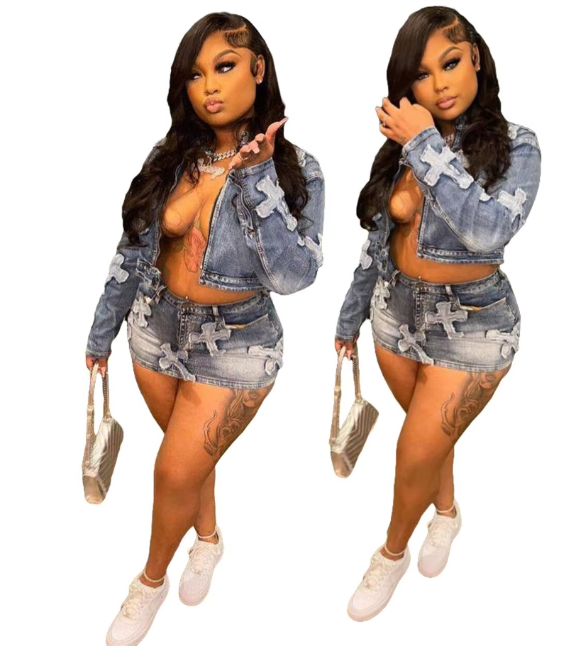 Yaira | Cross Denim Set