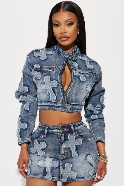Yaira | Cross Denim Set