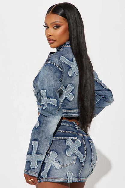 Yaira | Cross Denim Set