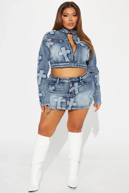 Yaira | Cross Denim Set